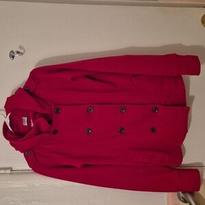 "Office Christmas Party" red coat/jacket/sweater w/hood